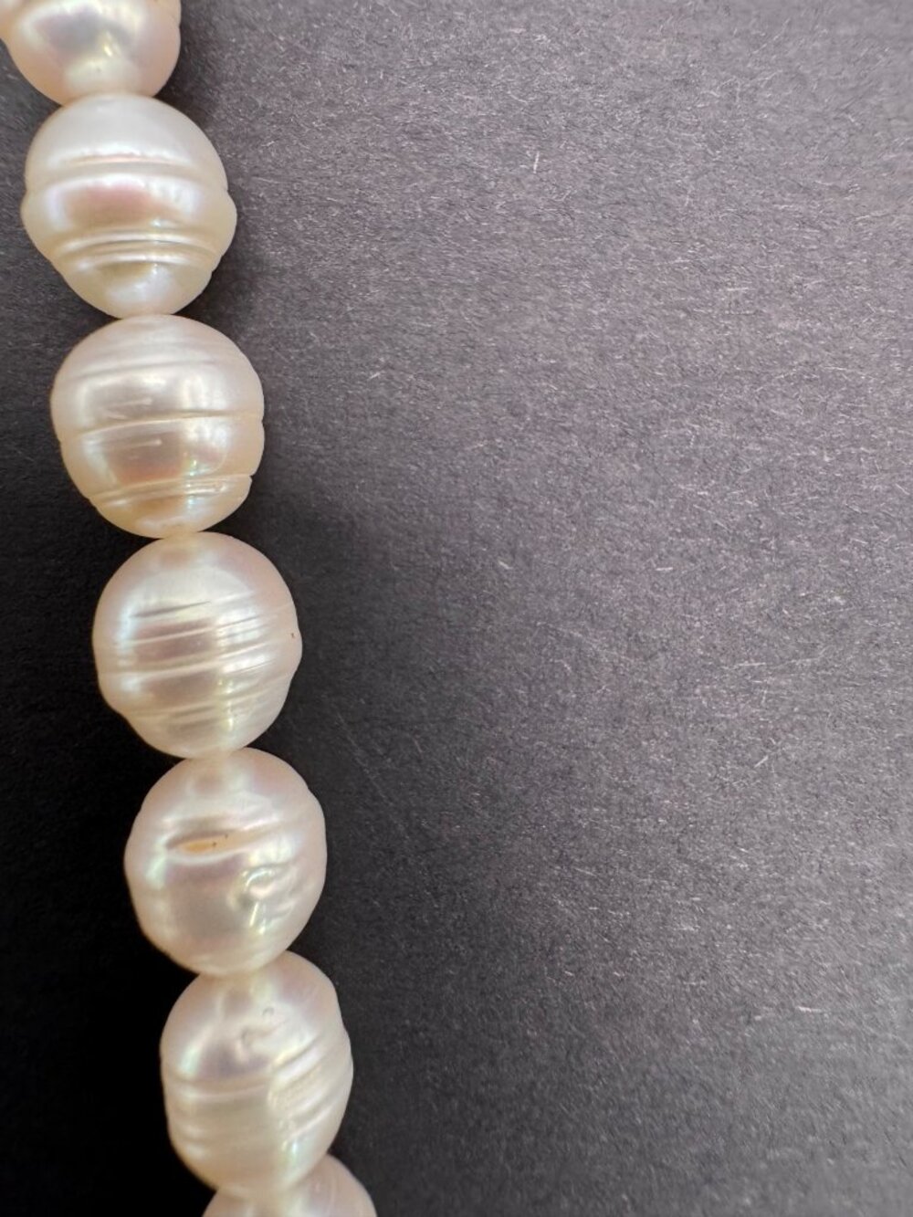 925 Sterling Silver Baroque Pearl Necklace 8MM 16.5in Cream Ivory Strand - Picture 8 of 11